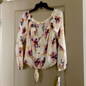 Shirt, blouse- floral with long sleeves.